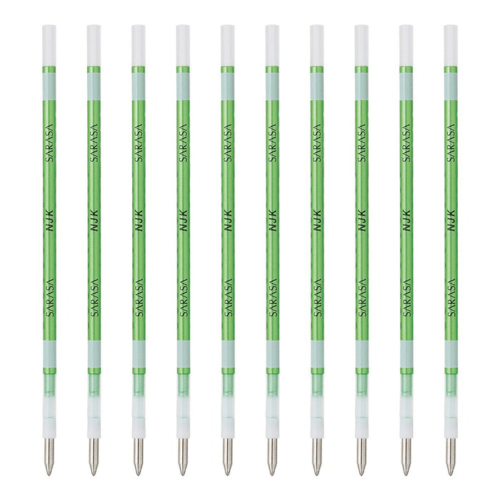 Zebra Prefeel Sarasa Ballpoint Pen Refill Shiny Green 0.5 Lead 10 Piece Pack