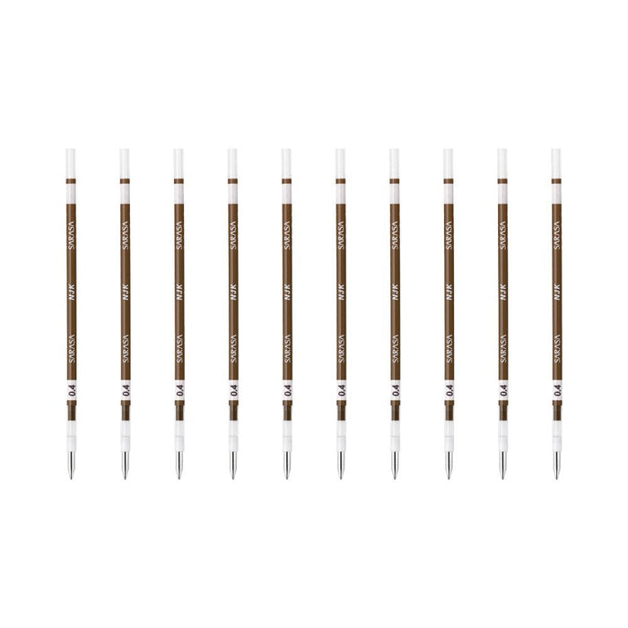 Zebra Sarasa Select Brown Ballpoint Pen Refill 0.4 Lead 10 Pieces Pack-Kiichin - The #1 Place for Japanese Goods in Your Hand!