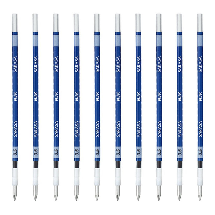 Zebra Sarasa NJK-0.5 Blue Ballpoint Pen Refills Pack of 10