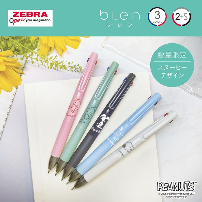Zebra Blen2+S 0.5mm Multi-Function Ballpoint Pen Snoopy Edition White
