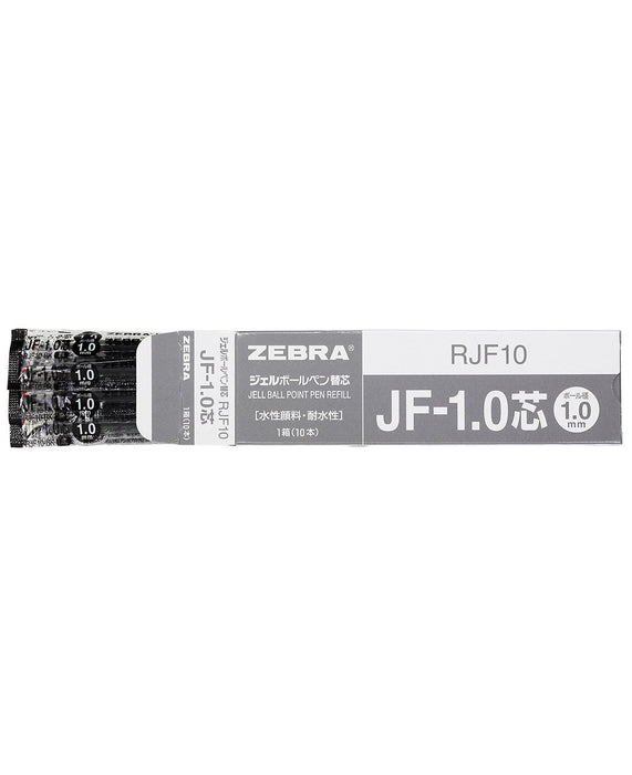 Zebra Sarasa Gel Ballpoint Pen Refill Jf-1.0 Black Lead Pack of 10 BRJF10BK