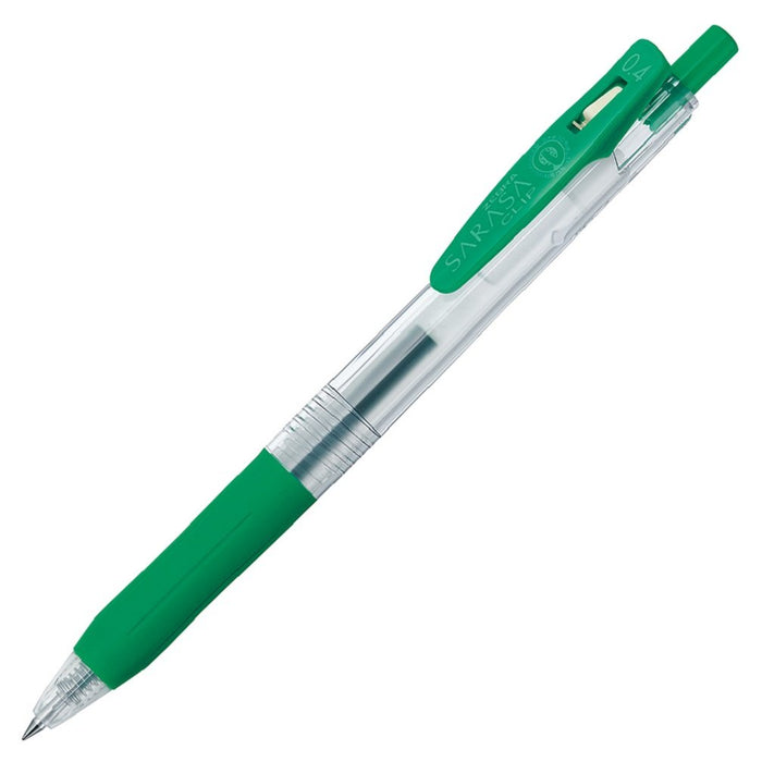 Zebra Sarasa Clip Green Gel Ballpoint Pen 0.4 Pack of 10