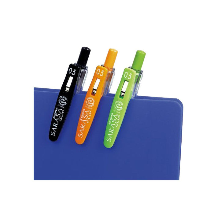 Zebra Sarasa Clip 0.5 Gel Ballpoint Pens in 5 Colors Pack of 10