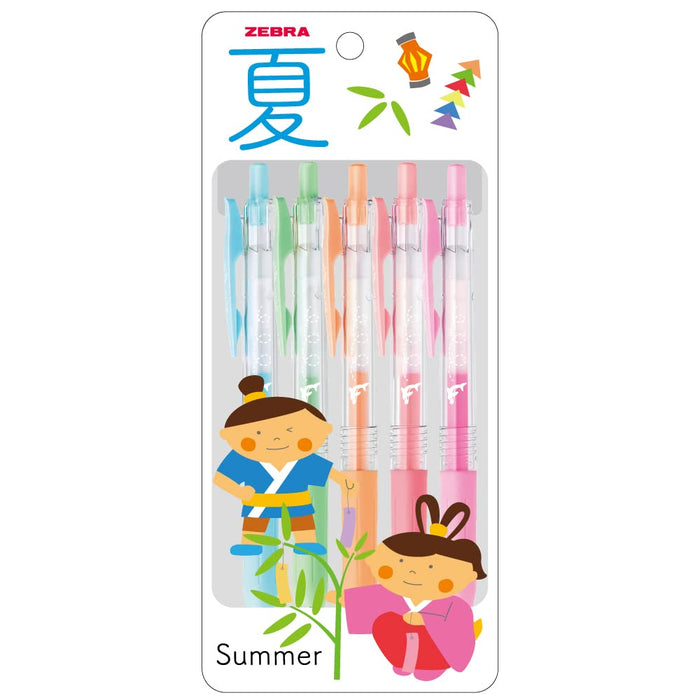 Zebra Sarasa Clip Gel Ballpoint Pen Set 0.5mm 5 Colors with Tanabata Case