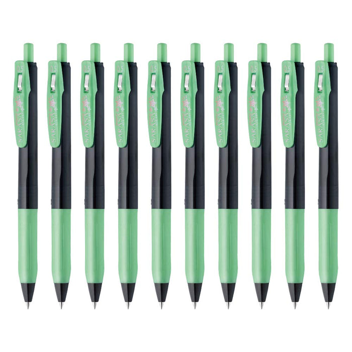 Zebra Sarasa Clip Gel Ballpoint Pen 0.5mm Shiny Green Deco Shine 10-Pack