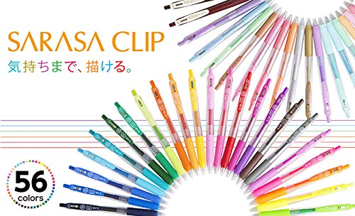 Zebra Sarasa 夾式凝膠原子筆 0.7 mm 5 鮮豔顏色 10 支裝