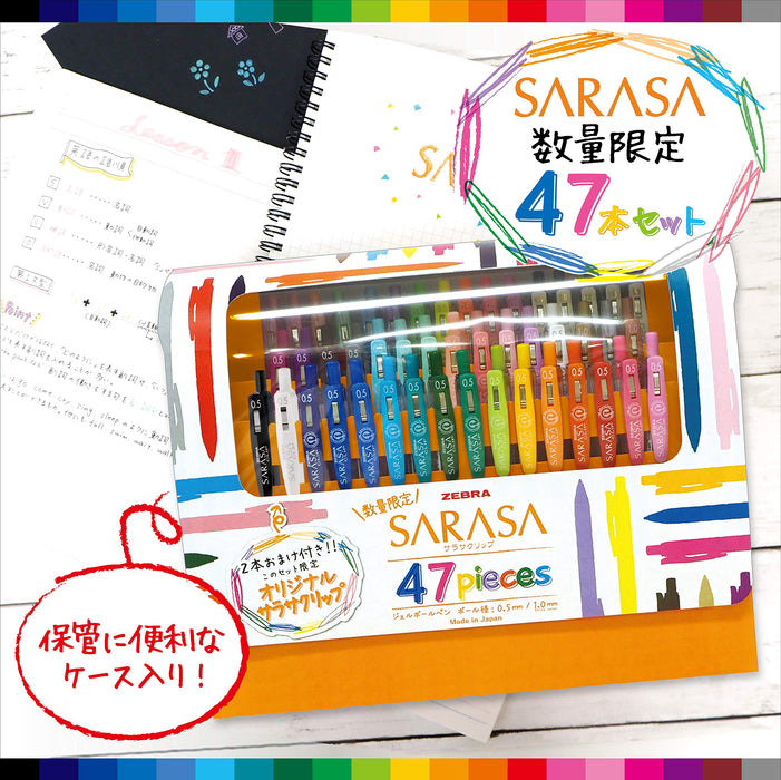 Zebra Sarasa Clip Gel Ballpoint Pen Set of 45 - Zebra JJ15-45C-2OM