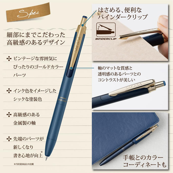 Zebra Sarasa Grand Gel Ballpoint Pen 0.5mm Elegant Blue Gray - Zebra Brand