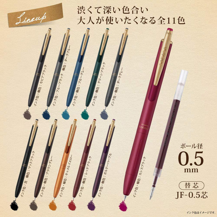 Zebra Sarasa Grand 凝膠原子筆霧面黑色 0.5 毫米