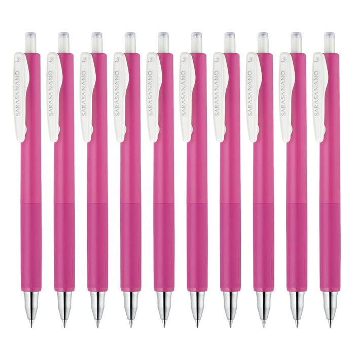 Zebra Sarasa Nano 0.3MM Gel Ballpoint Pens in Magenta Pack of 10-Kiichin - The #1 Place for Japanese Goods in Your Hand!