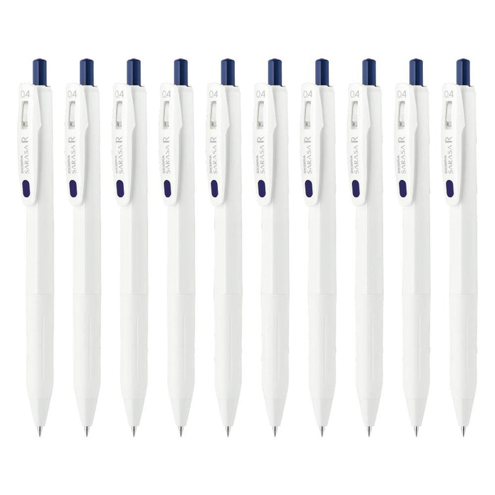 Zebra Sarasa R Blue Black Gel Ballpoint Pen 0.4mm Set of 10