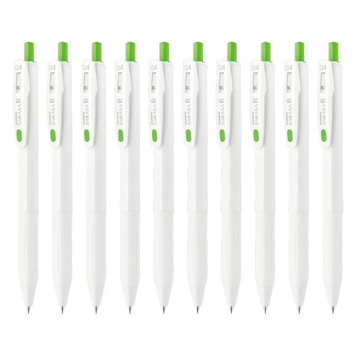 Zebra Sarasa R Fresh Green 0.4mm Gel Ballpoint Pen Pack of 10