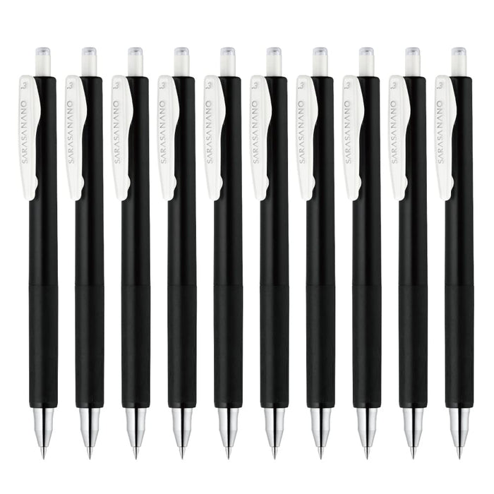 Zebra Sarasanano Black 0.3mm Gel Ballpoint Pen Pack of 10