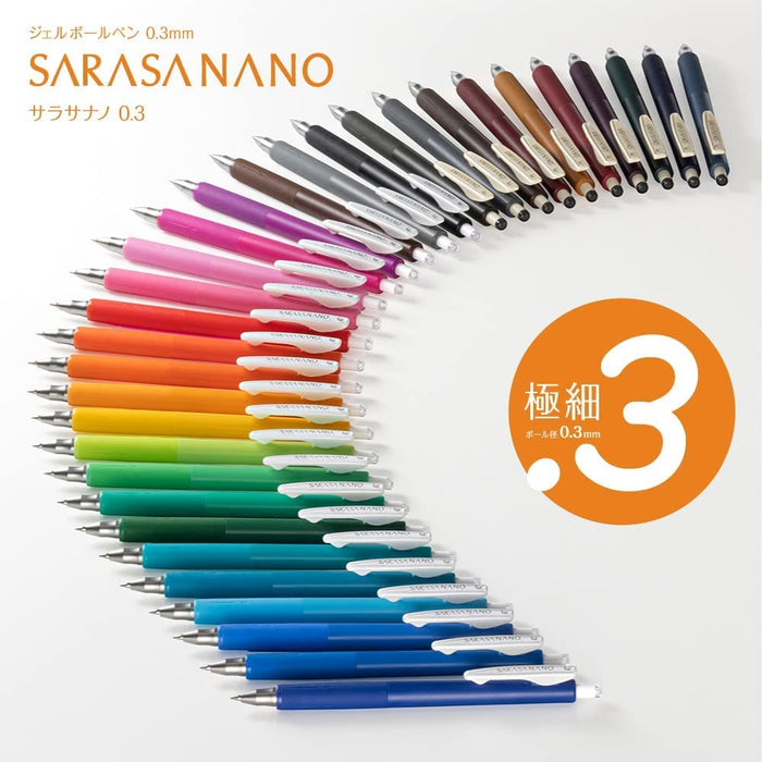 Zebra Sarasanano Black 0.3mm Gel Ballpoint Pen Pack of 10