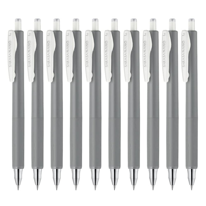 Zebra Sarasanano Gel Ballpoint Pen Set Gray 0.3mm Pack of 10-Kiichin - The #1 Place for Japanese Goods in Your Hand!