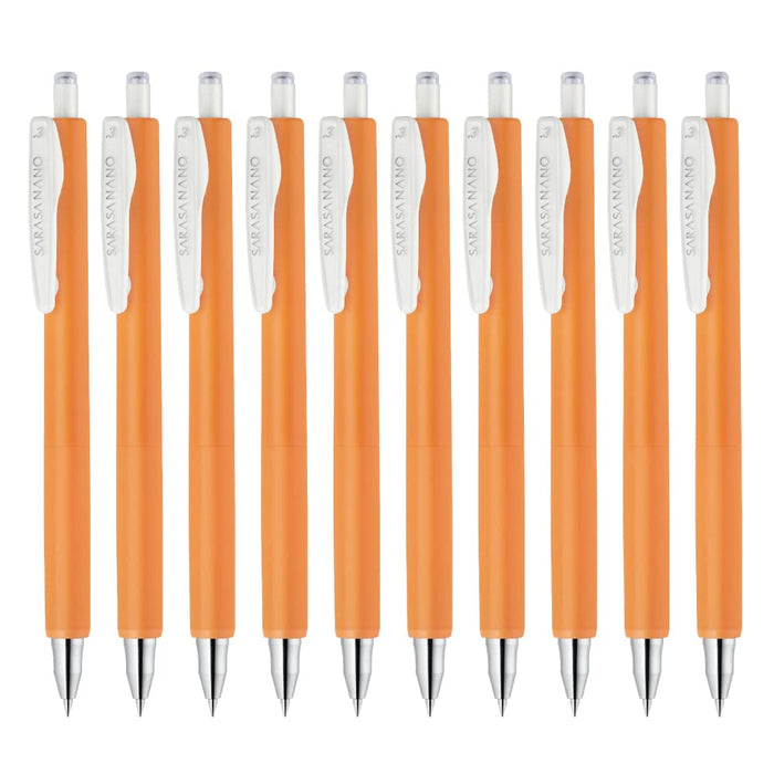 Zebra Sarasanano Gel Ballpoint Pen 0.3mm Pack of 10 Orange - B-Jjh72-Or