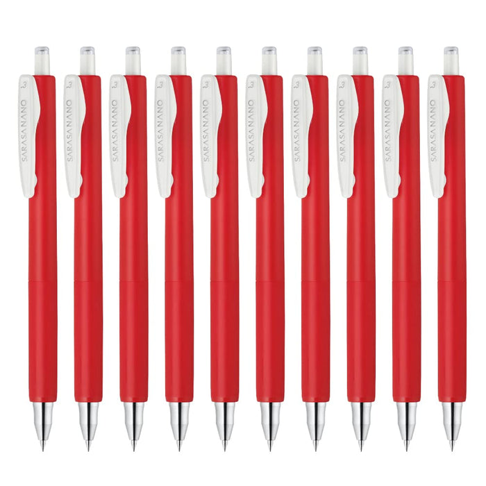 Zebra Sarasanano Gel Ballpoint Pen 0.3mm Red Ink Pack of 10-Kiichin - The #1 Place for Japanese Goods in Your Hand!