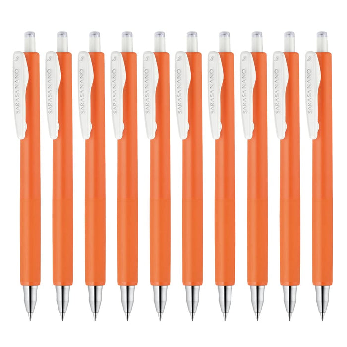 Zebra Sarasanano Gel Ballpoint Pen Set Red Orange 0.3mm Pack of 10-Kiichin - The #1 Place for Japanese Goods in Your Hand!