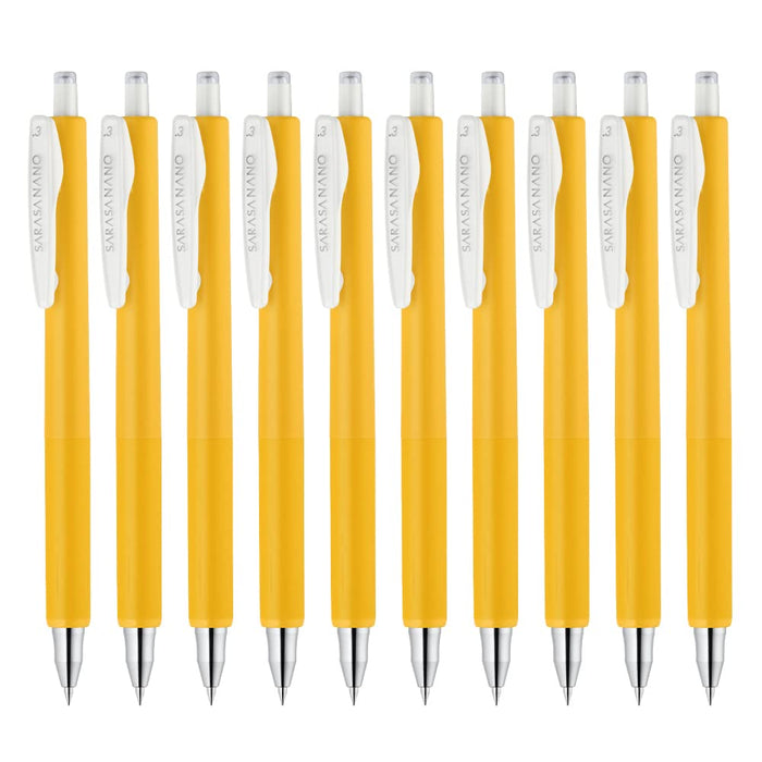 Zebra Yellow Sarasanano Gel Ballpoint Pen 0.3mm 10-Pack - B-Jjh72-Y-Kiichin - The #1 Place for Japanese Goods in Your Hand!