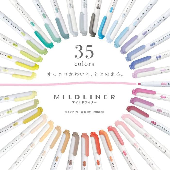 Zebra Mild Liner Highlighters Set of 35 Assorted Colors Wkt7-All35-Az Model