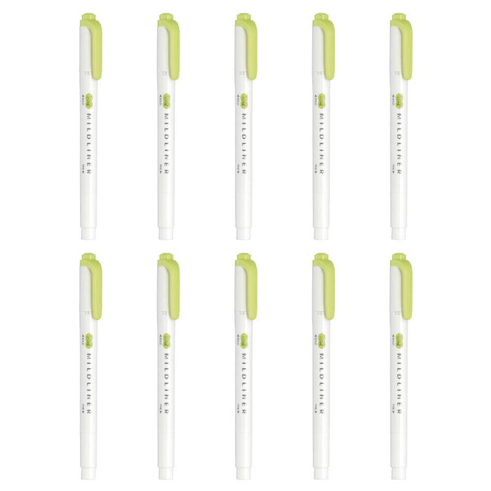 Zebra Citrus Green Mild Highlighter Liner 10 Piece Pack