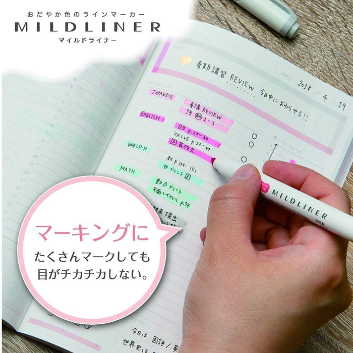 Zebra Mildliner 螢光筆 Dry Lac 10 件組 - B-Wkt7-Mll