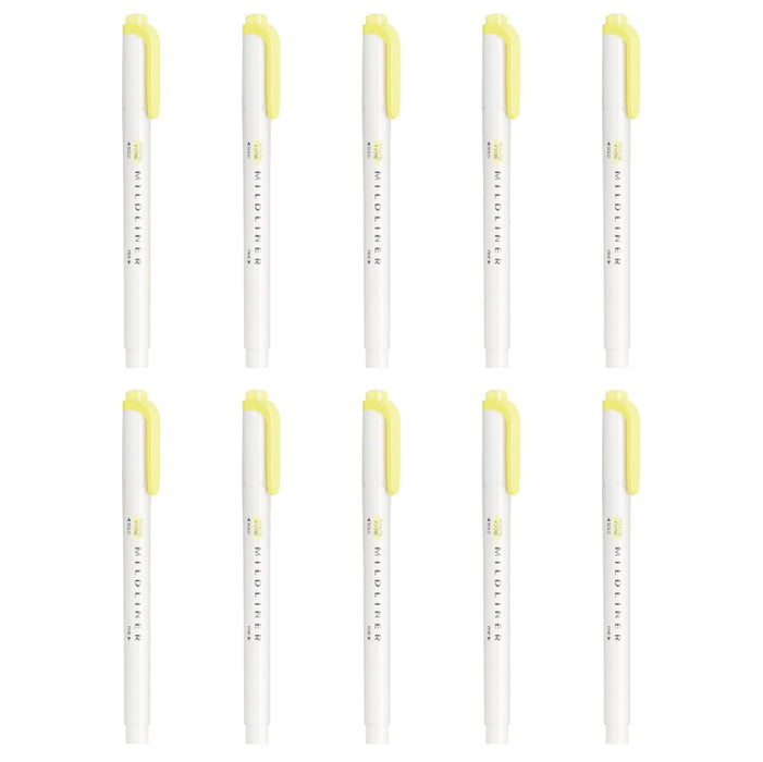 Zebra 10-Pack Mild Sherbet Yellow Highlighter Liners B-Wkt7-Msy Series