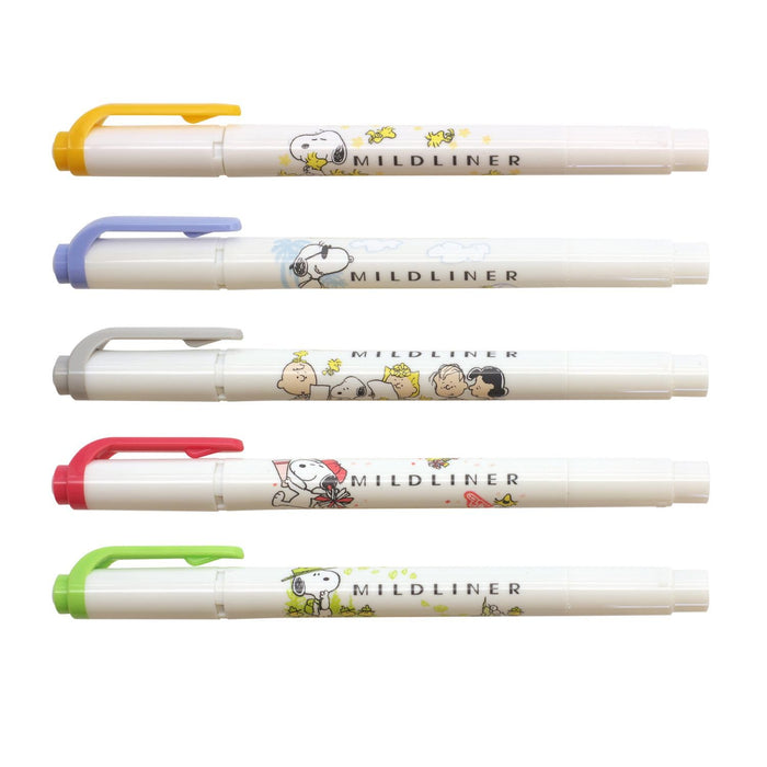 Zebra Mild Liner Snoopy Edition 5-Color Set High-Quality Highlighters