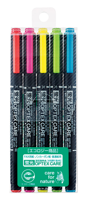 Zebra Optex Care 5-Color Highlighter Set - Wkcr1-5C Zebra Series