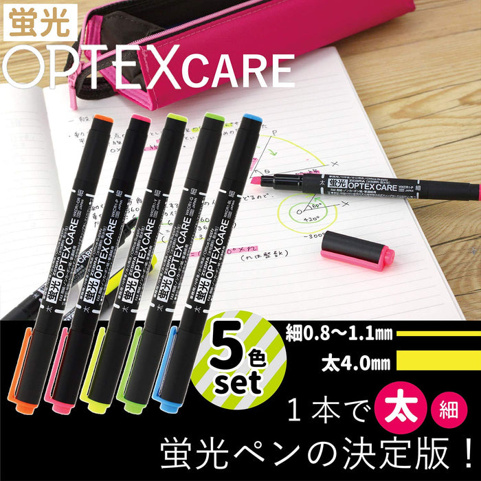 Zebra Optex Care 5-Color Highlighter Set - Wkcr1-5C Zebra Series