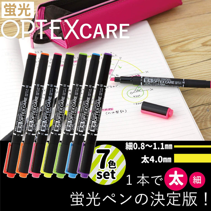 Zebra Optex Care Highlighter Set 7 Vibrant Colors Wkcr1-7C - Variety Pack