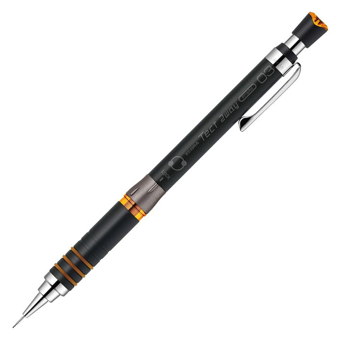 Zebra Tect Two-Way 0.3mm Mechanical Pencil Black Orange Mas41-23-Bko