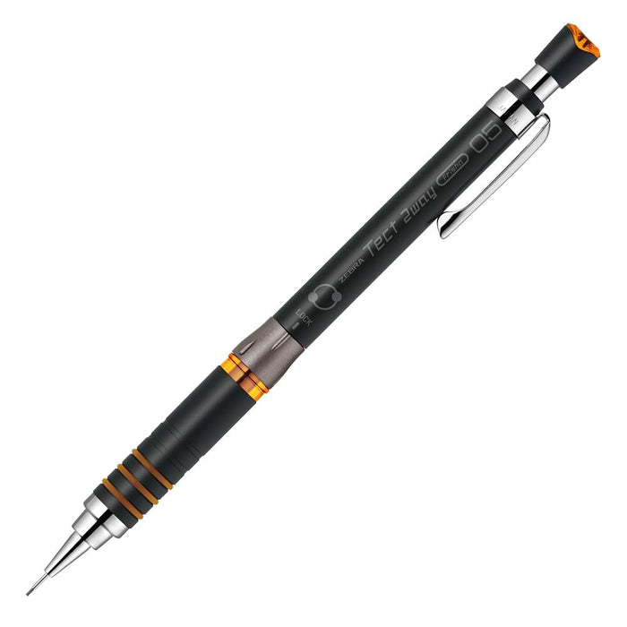 Zebra Tect 2-Way Mechanical Pencil 0.5mm in Black Orange - Zebra Ma41-23-Bko