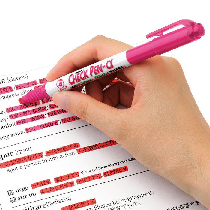 Zebra Alpha Pink Memorization Check Pen Pack of 10 - B-Wyt20-P