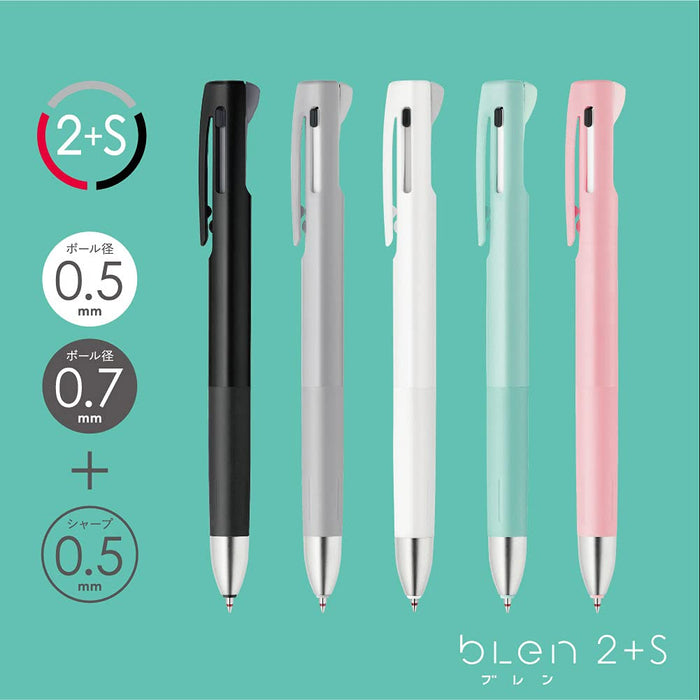 Zebra B2Sa88-W Multi-Function Pen Blen 2+S 0.7mm White from Zebra