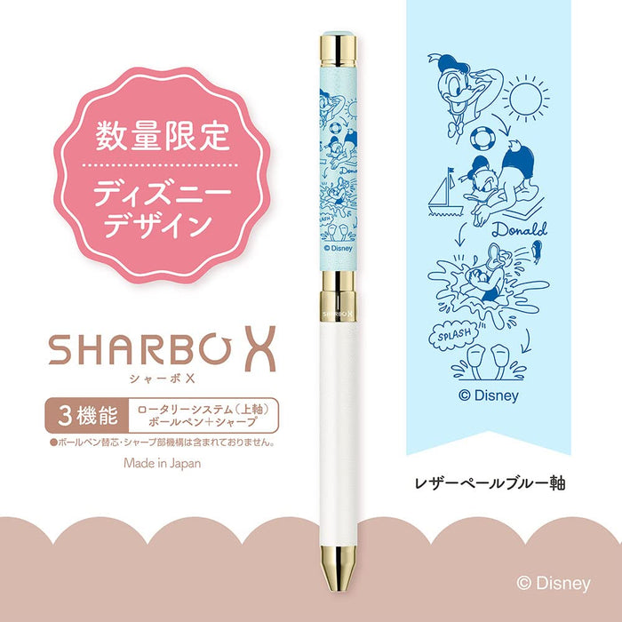 Zebra Shabo X Disney Multi-Function Pen with Pale Blue Leather Shaft