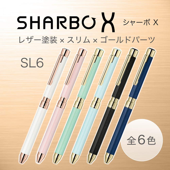 Zebra Shabo X SL6 Multi-Function Pen in Leather Pale Blue SB36-LPB