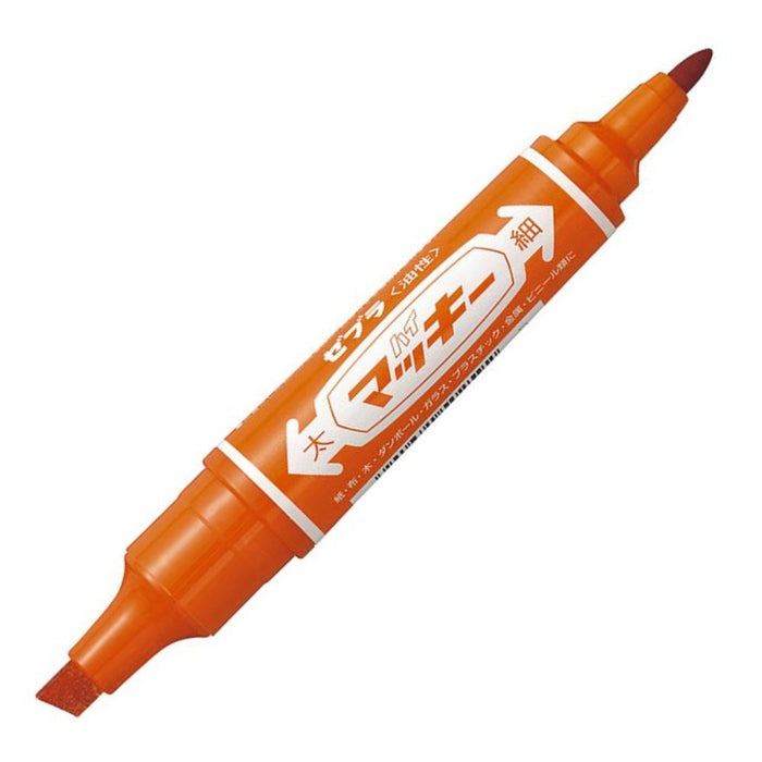 Zebra 10-Piece High Mackie Oil Pen Set in Vibrant Orange Model B-Mo-150-Mc-Or