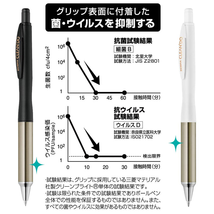 Zebra 抗菌 Clean Doe 0.7mm 油性圆珠笔 白色 1 支