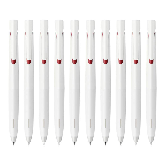 Zebra Bren 0.5 Oil-Based Ballpoint Pen Red Ink White Barrel 10 Pieces