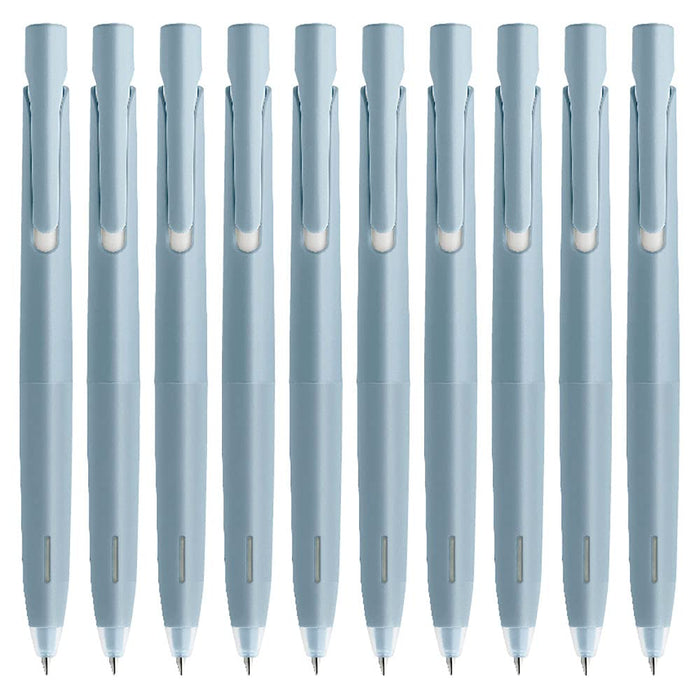 Zebra Bren Black Ink Pen 0.5mm Light Blue Barrel Oil-Based Ballpoint - 10 Pack