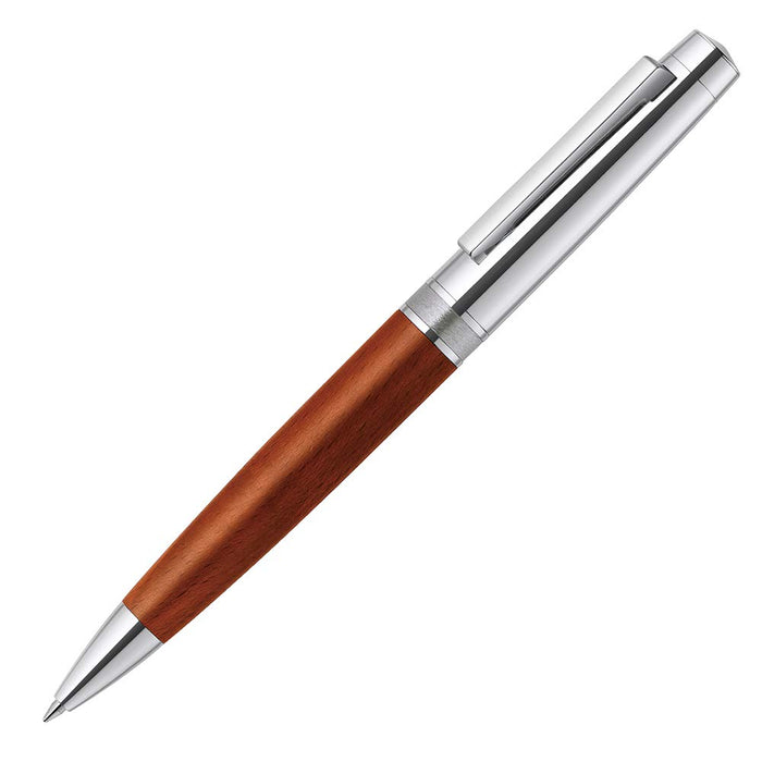 Zebra Fillare Wood Twist 0.7 Silver Ballpoint Pen Oil-Based - P-Ba77-Wds