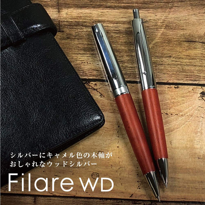 Zebra Fillare Wood Twist 0.7 Silver Ballpoint Pen Oil-Based - P-Ba77-Wds