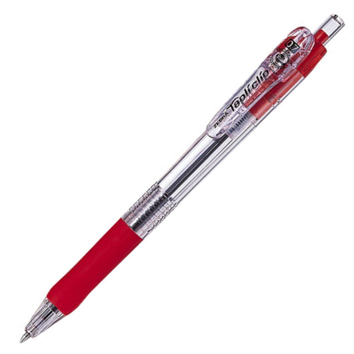 Zebra Red Oil-Based Ballpoint Pen 0.7mm with Tapli Clip - P-Bn5-R