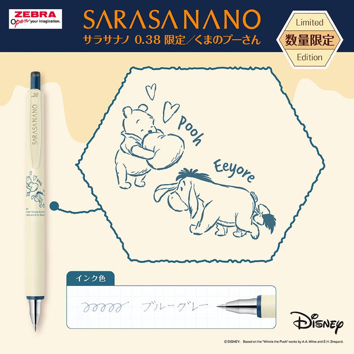 Zebra Sarasa Nano 0.38mm Gel Pen Winnie The Pooh Limited Edition 4-Color Set