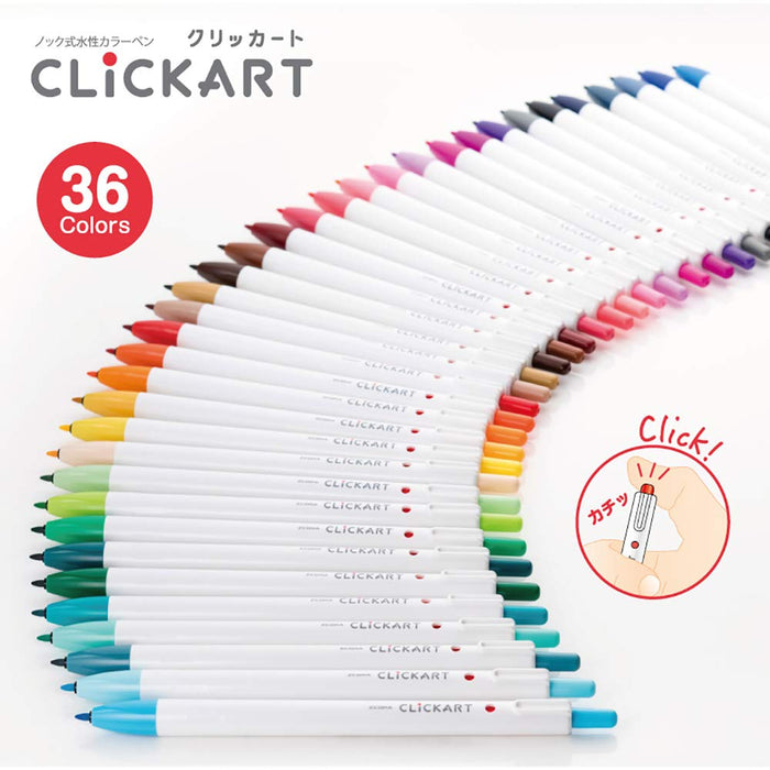 Zebra Clickart 36 Color Set Water-Based Pen Model Wyss22-36C