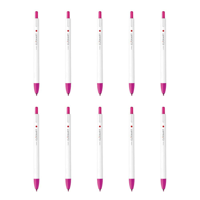 Zebra Clickart Cherry Pink Water-Based Pen Pack of 10