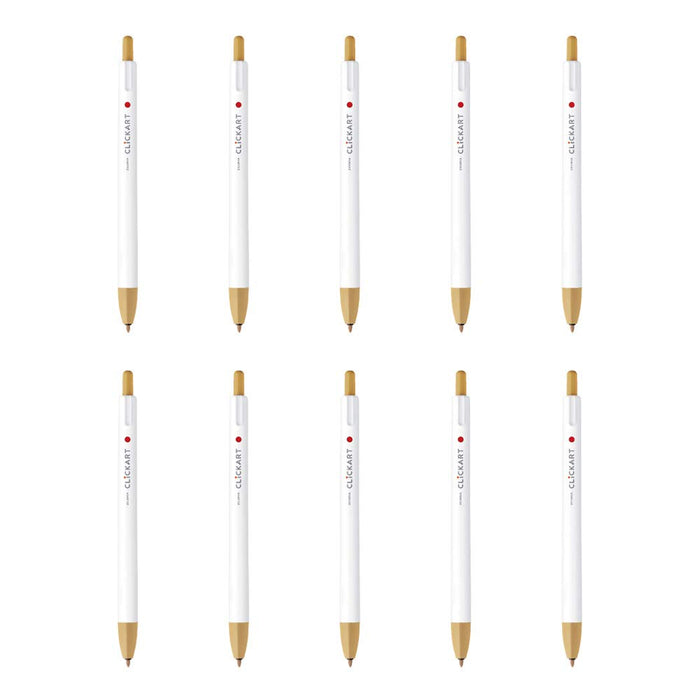 Zebra Clickart Water-Based Light Brown Pen Pack of 10 Pieces