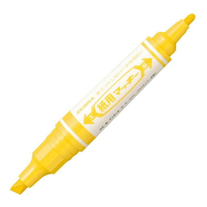 Zebra Mackie Yellow Water-Based Pen Set 10 Pieces - B-Wyt5-Y Paper Safe Ink