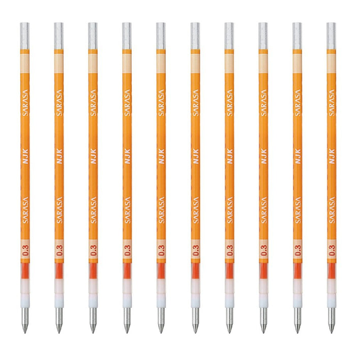 Zebra Ballpoint Pen Refill Prefeel Sarasa Orange Lead Njk-0.3 Pack of 10